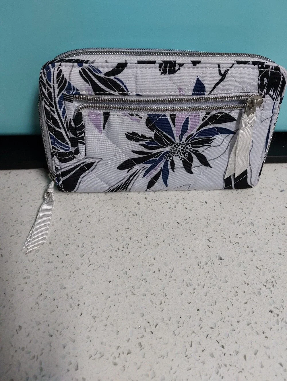 Vera Bradley Turnlock Wallet Performance Twill Twilight Garden NWOT